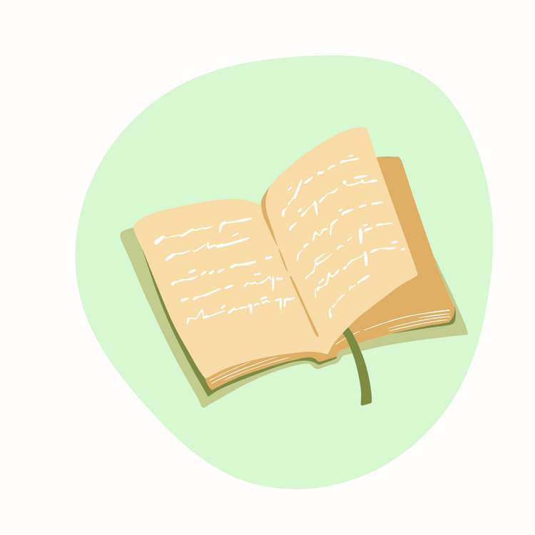 A drawing of a journal.